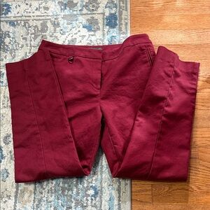 Adrianna Papell Burgundy Straight Leg Pants